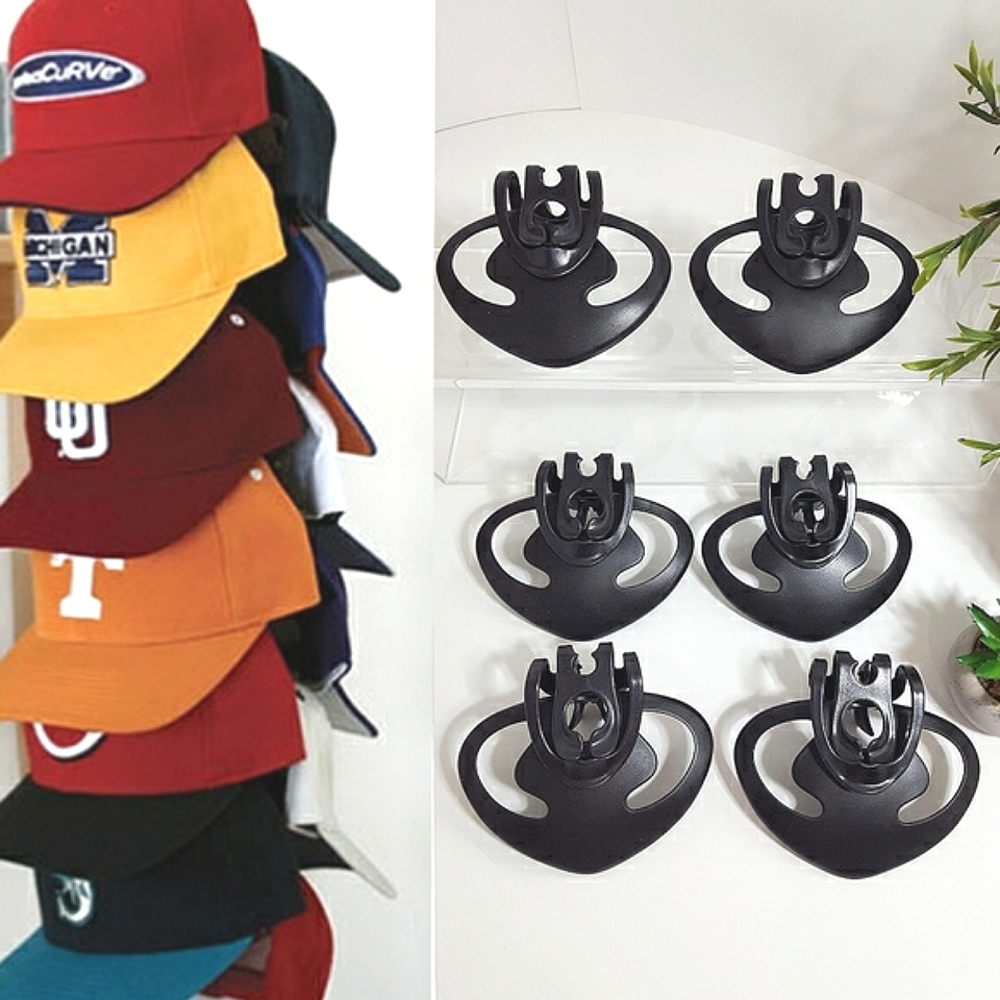 Cap Holder Organizer Clips| X6 Plastic Curved Vented Displays Clips